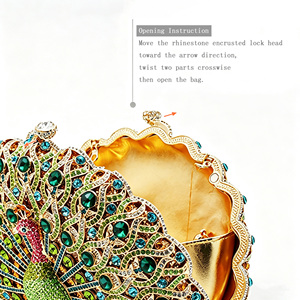Luxury Crystal Evening <strong>Clutch</strong> <strong>Bag</strong> Women Peacock Rhinestone Party Purse Chain Handbag <strong>for</strong> <strong>Wedding</strong> - Product Image 5
