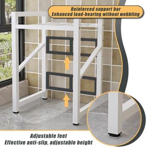 Étagère de rangement pour <span class=keywords><strong>lave</strong></span>-<span class=keywords><strong>linge</strong></span> et sèche-<span class=keywords><strong>linge</strong></span>, réglable en hauteur, empilable, gain de place, <span class=keywords><strong>kit</strong></span> d'empilage, étagère en métal plus épaisse pour <span class=keywords><strong>lave</strong></span>-<span class=keywords><strong>linge</strong></span> - Product Image 4