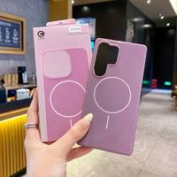 Coque de téléphone souple en TPU 2025 pour S25 S24 Ultra, étui magnétique coloré pour cellule 16 Pro Max 16E 15 14 13 12 11 Pro, emballage en boîte avec fibre