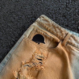 Pantalones Vaqueros Anchos Personalizados con Diseño Desgastado y Lavado a la Piedra, Jeans Casuales de Alta Calidad, Pantalones Vaqueros Holgados - Product Image 2