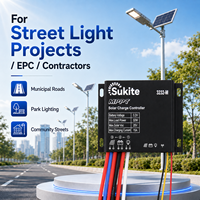 Contrôleur de charge solaire intelligent MPPT plat Sukite 3232 3.2V 32W 15A pour éclairage public à énergie solaire avec capteur pour projet d'éclairage de rue