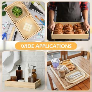 Wooden Nesting <b>Tray</b> With Handles Rectangular Serving <b>Trays</b> For Kitchen Parties Hotel Coffee <b>Tea</b> - Product Image 4