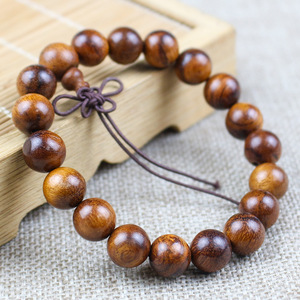 Indonesian Rosewood <b>Bracelet</b> 10mm Single Strand Wooden <b>Beads</b> Unisex Jewelry Everyday Wear - Product Image 1