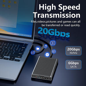 20Gbps M2 NVME SATA固态硬盘外壳外部Raid SATA NVME M.2固态硬盘外壳，用于NVME SATA M.2 2230 2242 2260 2280固态硬盘 - Product Image 3