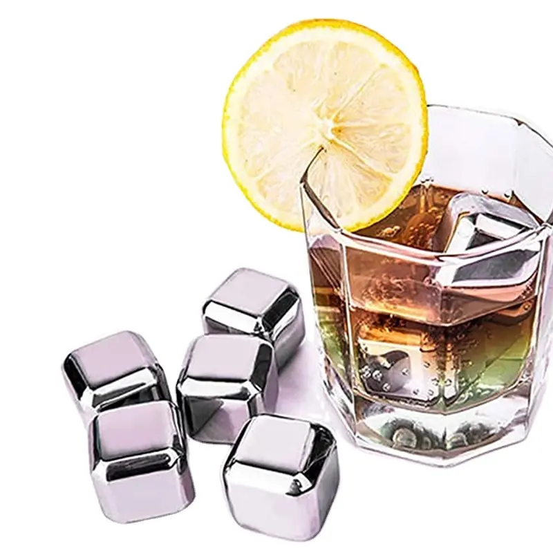 Top Selling Whiskey Chilling Stones Ice Cube Stainless Steel Metal 1 Piece Reusable Bar Accessories Sustainable Wat No 1 Whiskey