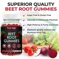 VitaSpring OEM 4 en 1 Bonbons à la betterave Gommes à l'ashwaganda aux graines de raisin Superfood Vitamin B12 Betterave Root Beetroot Gummies