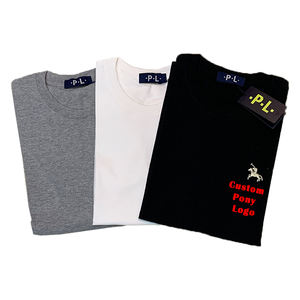 Camisetas Casuales de Verano RL 2025 de Buena Calidad, <span class=keywords><strong>Marca</strong></span> de Moda, Cuello Redondo, Bordadas, Manga Corta, Color Sólido - Product Image 1