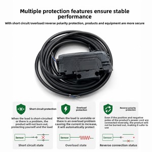 Amplificateur de fibre à double affichage numérique, capteur de fibre à réflexion diffuse à faisceau traversant de haute précision M3M4M6, positionnement haute vitesse - Product Image 3