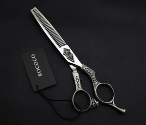 Ciseaux de coiffure professionnels personnalisés en acier inoxydable 440C de 6,0 pouces, pour droitiers, à dents plates, pour franges - Product Image 4