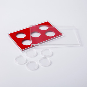 Retangular Acrylic đồng xu hiển thị trường hợp 2 hoặc 4 đồng tiền chủ với tùy chỉnh chèn bọt - Product Image 6