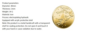 Moneda de Oro conmemorativa con diseño de Hada de los dientes para niños, medalla de Hada de los dientes, regalo de alta calidad - Product Image 6
