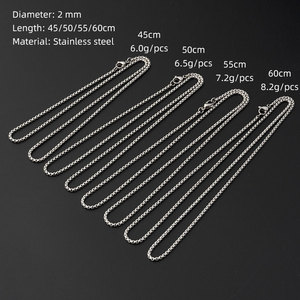 Collar de Cadena Minimalista de Acero Inoxidable PB063, Resistente al Agua y al Deslustre, para Colgantes, Unisex, para Hombres y Mujeres - Product Image 2