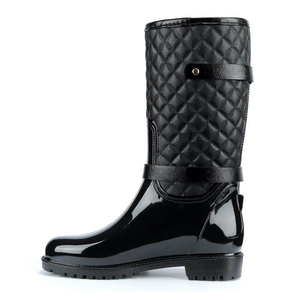 Bottes de <span class=keywords><strong>pluie</strong></span> en PVC pour femmes, motif losanges matelassés, légères, pour l'extérieur, prix d'usine, vente en gros - Product Image 3