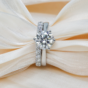 Gioielli Paston ghiacciati 3,5 ct taglio rotondo Moissanite <span class=keywords><strong>anello</strong></span> <span class=keywords><strong>solitario</strong></span> 4mm fascia di fidanzamento matrimonio Vvs gioielli <span class=keywords><strong>diamante</strong></span> argento 925 - Product Image 3