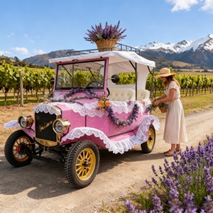 Retro Vintage <strong>Electric</strong> Sightseeing <strong>Car</strong> |<strong>4</strong>-Wheel Beach Resort Vehicle Replica Model T for Coastal Tourism - Product Image 6