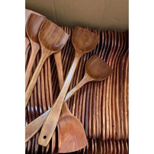 Espátula Plana de Madera Natural con Logotipo Personalizado para Cocinar - Product Image 5