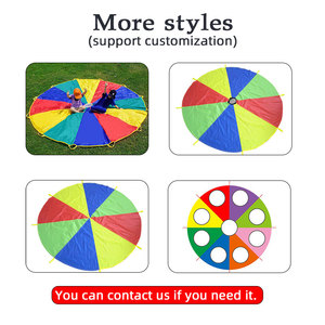 <span class=keywords><strong>Parachute</strong></span> arc-en-ciel géant de 6 pieds, durable, avec 8 poignées, pour les enfants, les écoles primaires et les terrains de jeux - Product Image 4