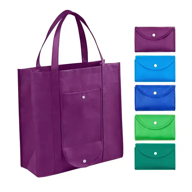 बड़े टिकाऊ पर्यावरण के अनुकूल किराने शॉपिंग बैग Foldable पुन: प्रयोज्य गैर बुना Totes बैग तस्वीर बंद करने के साथ