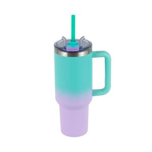Gobelet de voyage personnalisé 40 oz pour voiture, vente chaude, tasse en acier inoxydable à double paroi avec poignée et paille, idéal pour un cadeau - Product Image 2