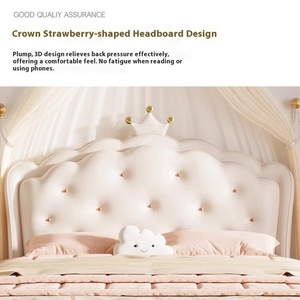 Letto Principessa in Pelle NAPPA di Alta Qualità, Design Moderno, Letto di Lusso per Bambini con Struttura in Legno Massello - Product Image 3