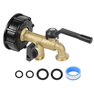 Adaptateur de vidange IBC à double sortie pour réservoir de 275-330 gallons, filetage grossier 2 pouces vers tuyau d'eau 3/4 pouce, raccords pour réservoir de récupération d'eau de pluie IBC - Product Image 4