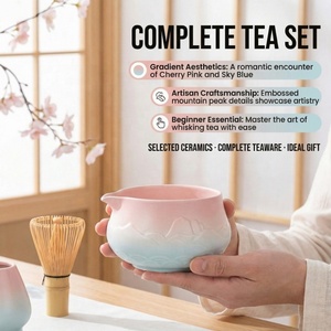 Ensemble de matcha premium, fouet et cuillère en bambou écologiques, bols à thé en céramique dégradés, support |   Ensembles personnalisables multiples pour cadeaux - Product Image 3