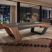 Table de billard de luxe en bois massif de 7/8/9 pieds, fabrication directe d'usine, personnalisée, avec plateau en ardoise, poches en cuir véritable, accessoires de qualité supérieure