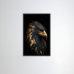 Golden Eagle <b>Canvas</b> Art: Majestic Black and Gold Bird Print,BLACK <b>FRAMED</b> <b>CANVAS</b> - Product Image 2