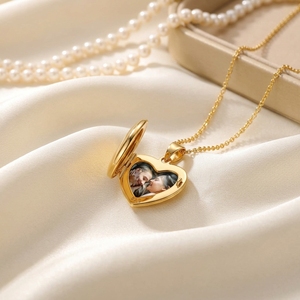 Isunni plata esterlina 925 chapado en oro que tiene la foto <span class=keywords><strong>para</strong></span> <span class=keywords><strong>siempre</strong></span> en <span class=keywords><strong>mi</strong></span> corazón foto medallón COLLAR COLGANTE <span class=keywords><strong>para</strong></span> las mujeres - Product Image 2