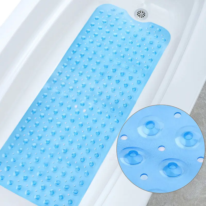 गर्म बिक्री पारदर्शी नीले 40X16Inch बाथरूम गैर पर्ची स्नान टब चटाई विरोधी पर्ची स्नान चटाई