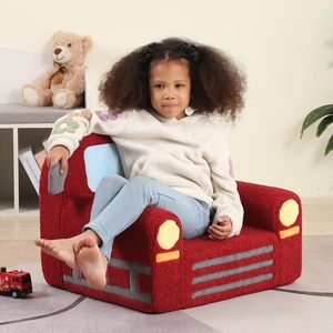 Giving Tree <b>Kids</b> Folding <b>Sofa</b> Chair Red Car Shape Washable For Children Age 3 And Above - Product Image 1