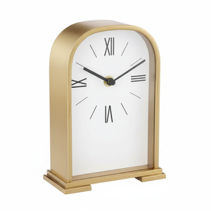 Reloj de mesa de cúpula minimalista en acero inoxidable brillante para oficina o decoración del hogar para dormitorio, hogar, Hotel, reloj de mesa de Metal - Product Image 1