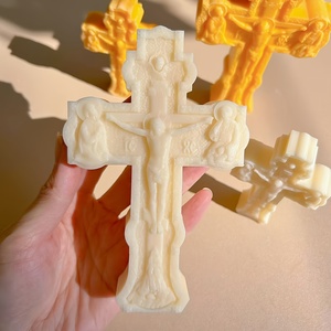 تصميم جديد 2-حجم عبر شمعة قالب سيليكون ديي عيد الفصح Jesus سيليكون العفن الراتنج اليدوية ، قالب حجم كبير - Product Image 5