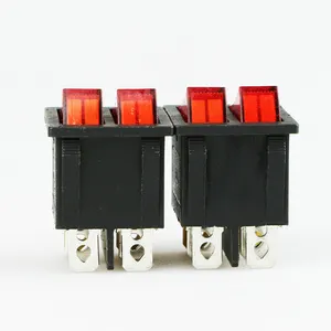 16A 250V T85 T120 T125 55 kırmızı ışık kapalı 6 pin 2 gang çift yönlü tekne anahtarı rocker anahtarı