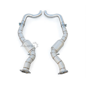 Downpipe ad Alto Flusso per Porsche Panamera <span class=keywords><strong>Turbo</strong></span>/<span class=keywords><strong>Turbo</strong></span> S 4.8T 970 2009-2016 - Acciaio Inox 304 con Isolamento Termico - Product Image 1
