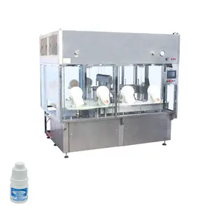 Machine de capsulage de remplissage automatique de petites bouteilles de gouttes pour les yeux de 5ml 10ml avec ligne d'étiqueteuse auto-adhésive