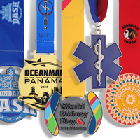 Médaille personnalisée 5K 10K pour la course à pied, le marathon, la natation, la sensibilisation médicale, la course virtuelle, en alliage de zinc 3D avec émail souple
