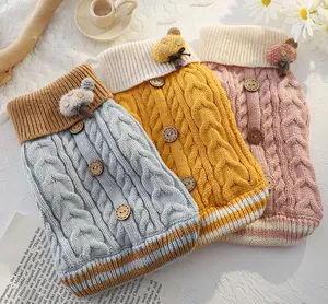 Produsen Grosir Aksesori Anjing dan Pakaian Anjing Warna-warni Sweater Wol Hangat Lembut Musim Dingin Pakaian Hewan Peliharaan Desainer Anjing