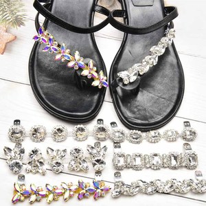 JFRA010 exquis cristal strass fleur chaîne détachable chaussure Clips manuel perle talons hauts fleur décorations accessoires - Product Image 2