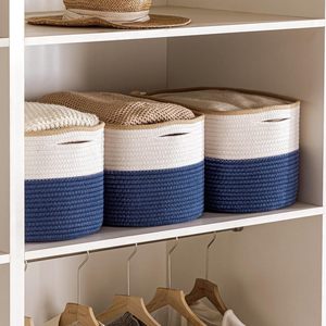 Boîte de rangement domestique moderne et personnalisée de type tiroir, panier de rangement rectangulaire en corde de coton pour les articles sales - Product Image 2