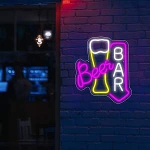 <strong>Beer</strong> Bar <strong>Neon</strong> <strong>Sign</strong> Pink White and Yellow <strong>Neon</strong> Lights for Wall Decor Home Bar Cart Restaurant Man Club Party Decors Gift - Product Image 2