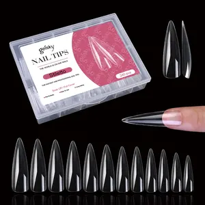 Gelsky Clear Xxxl Nails Tips Stiletto Soft Gel Nail Tip French Gel Tips Nails