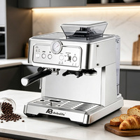 Anbolife 15 bar Bean-to-Cup Espresso Koffiemachine met Koffiemaler, Melkopschuimer, Automatische Koffiehoeveelheidsregeling, CE-gecertificeerd