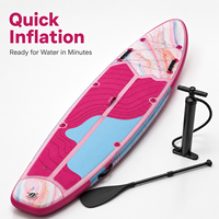 Planche de paddle gonflable rose 11 pieds x 34 pouces x 6 pouces, portable, pour sports nautiques, livraison directe
