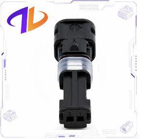 Conector macho sellado para arnés de cableado automotriz, compatible con 2 pines, gris, Nano MQS, paso de 0.5mm y 1.8mm, de cobre y nailon, 2141467-2 - Product Image 2