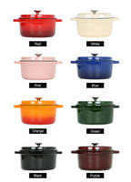 Bright Houseware – Batteries de cuisine émaillées personnalisées en diverses couleurs, casseroles en fonte, vente en gros