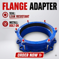 Adaptateur universel à bride en fonte ductile pour raccord de tuyau PVC, pour pipeline d'alimentation en eau, joint de raccordement NPT