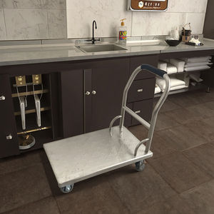ステンレス鋼トロリートランスポーター折りたたみ式無声貨物フラットベッドトロリーステンレス鋼トロリー - Product Image 6