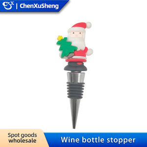 Christmas <b>Wine</b> <b>Stopper</b> Santa Claus Plastic Bottle <b>Stopper</b> With Cap Champagne Glass <b>Stopper</b> Various Styles Complete Colors - Product Image 4