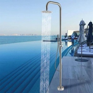 Colonne de douche autoportante extérieure en acier inoxydable SUS304 avec <span class=keywords><strong>mitigeur</strong></span> eau chaude et froide pour jardin, piscine et plage - Product Image 3